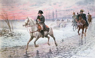 Napoleon auf dem Rückzug aus Moskau im Jahr 1812
